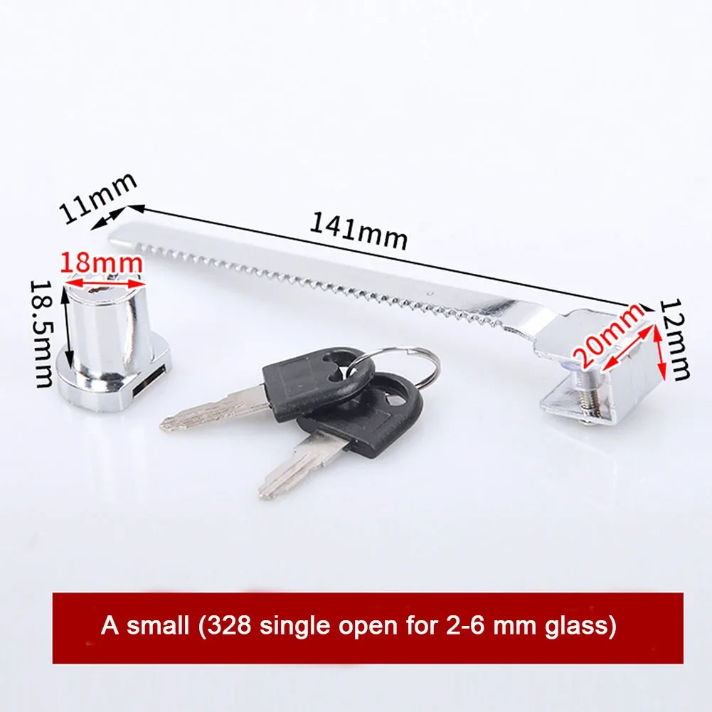 

Door/counter Switch Cabinet Lock 141*20*12mm /143*22.5*14.5mm With 2 Keys For 2-6mm/2-8mm Thick Glass Practical
