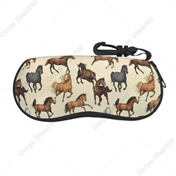 Custodie per occhiali da sole animali da corsa per cavalli astucci per occhiali borsa morbida per occhiali portatile per donna uomo accessori per occhiali da viaggio all'aperto