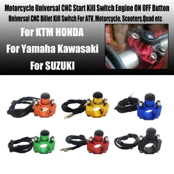 Motorcycle Universal CNC Start Kill Switch Engine ON OFF Button For KTM HONDA YAMAHA KAWASAKI SUZUKI 125 250 300 350 400 450-530