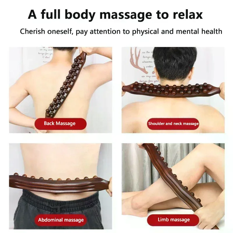 Massage 37 Beads Rolling Whole Body Universal Back Needle Scraping Stick Point  Guasha Relax Therapy Tool
