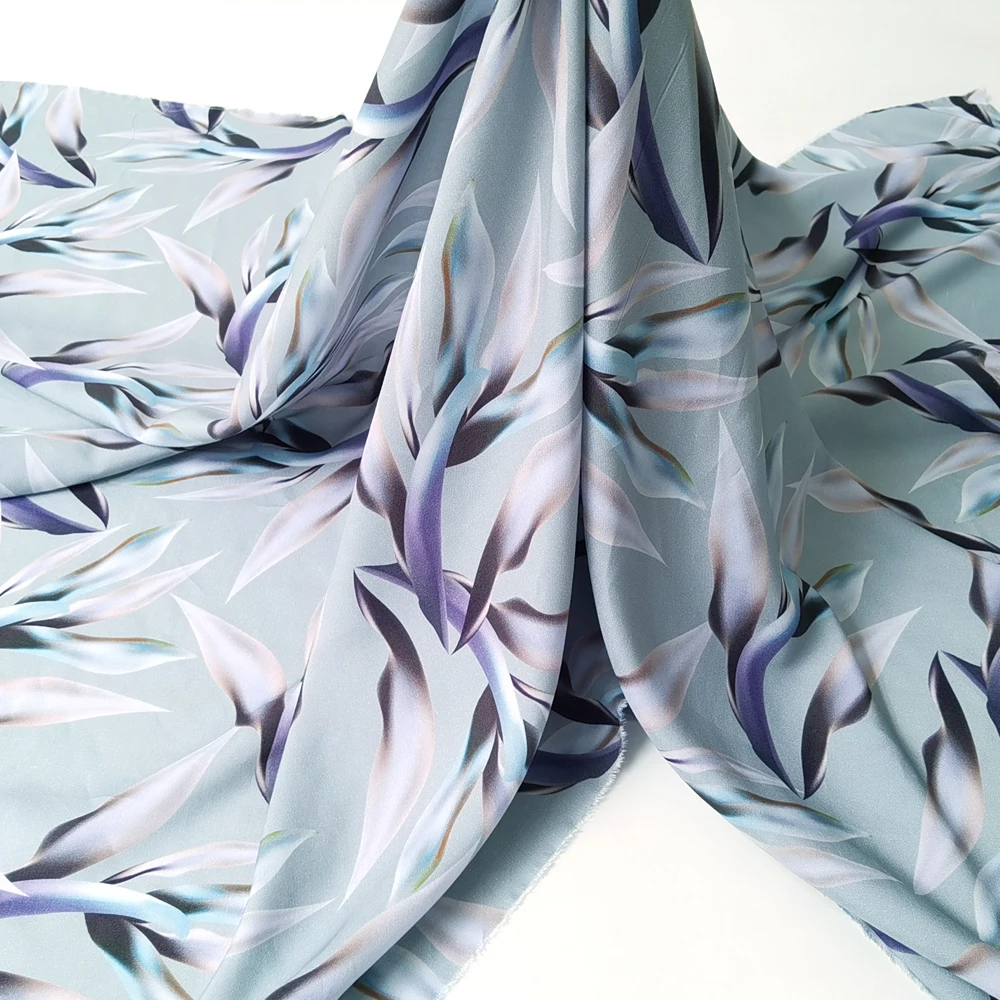1 Meter x 1,4 Meter eleganter Blatt-Viskose-Stoff, weiches Popeline-Material für Kleider – Detail 5