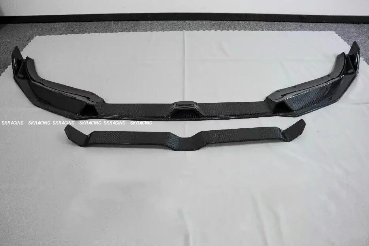 For BMW F90 M5 2021-2023 2PCS Real Carbon Fiber Front Bumper Lip Spoiler Bodykit