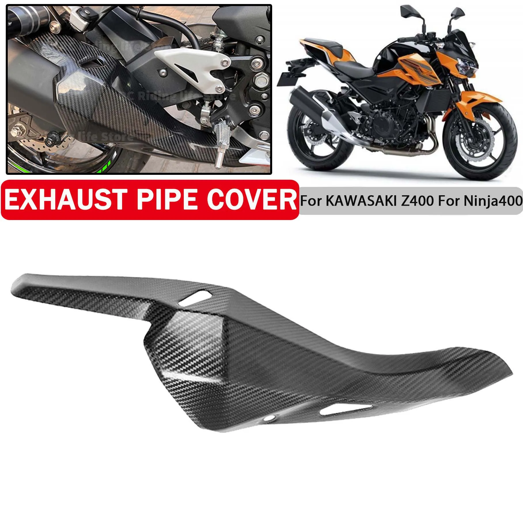 

Motorcycle Exhaust Pipe Muffler Guard Cover For KAWASAKI For Ninja 400 For Ninja400 Z400 Z 400 400Z 2019-2024 Thermal Shield