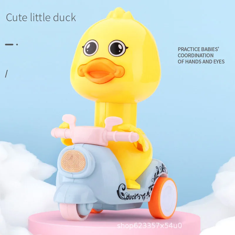 Children\'s push back toy car boys and girls cartoon duckling model toy