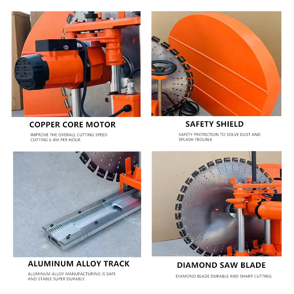 800MM Saws for Cutting Rocks Grooving Power Hand Tool Wall Saw Cutting Machine Concrete Cutter Machine for Walls