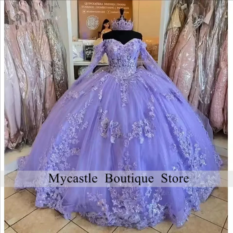 Lilac Lace Quinceanera Dresses 2026 Sweet 15 Dress Birthday Party Dress Lace Appliques Vestidos De Quinceañera Customized