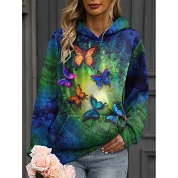 Autumn New Butterfly 3D Print Hoodies Men Women Fashion Casual Long Sleeve Hooded Sweatshirts Streetwear Pullovers Kids Clothing