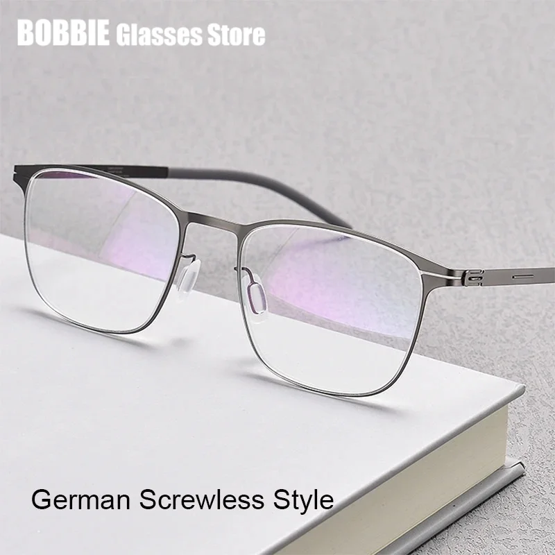 Eyewear Germany Screwless Ultra Light Square Glasses Frame uomo donna occhiali da vista Brand Designer Business Style 2024 New Fashion