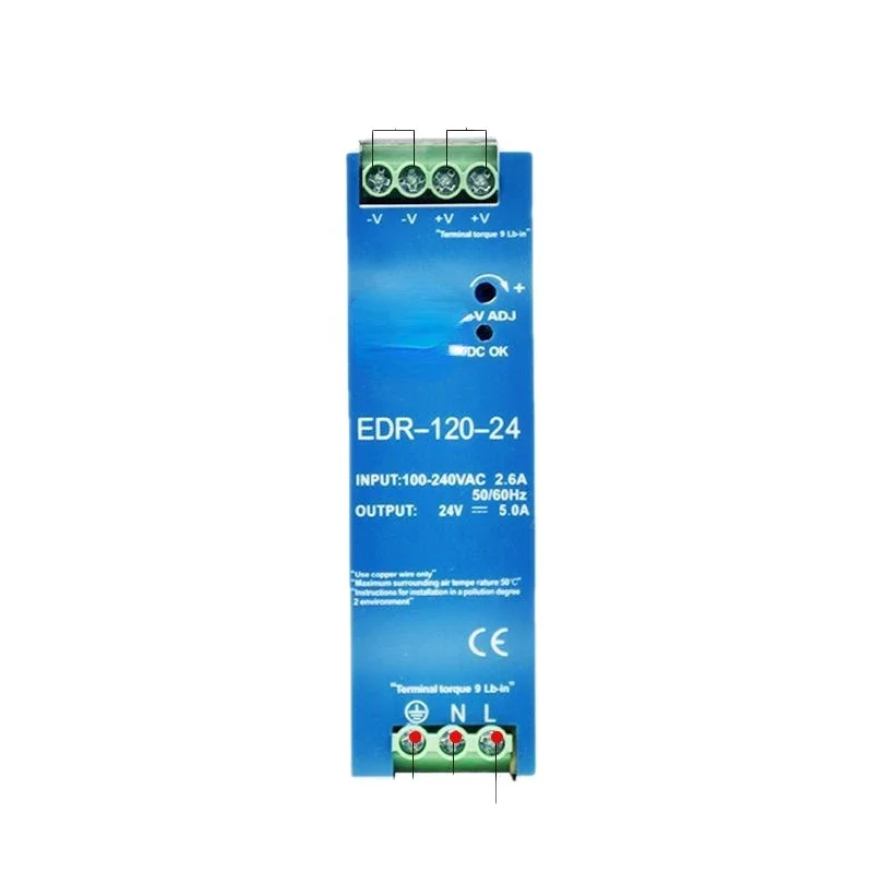 Edrndr Rail Type Switching Power Supply 24V DC 12V/5A/Fiberglass/DR-75/120/150/240W