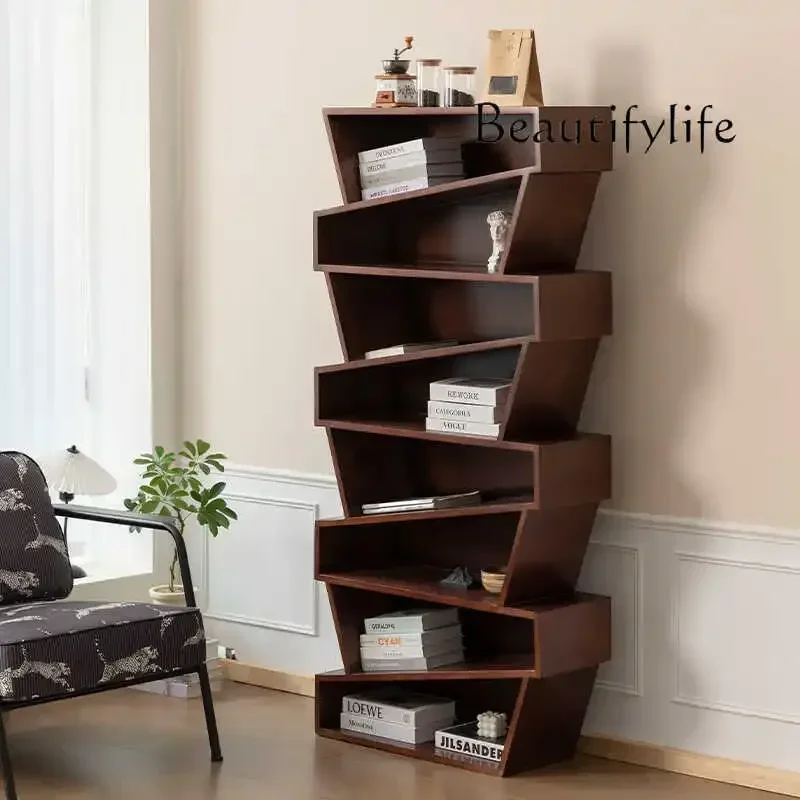 

Solid wood personalized bookcase shelf simple modern display cabinet home creative floor storage fashion