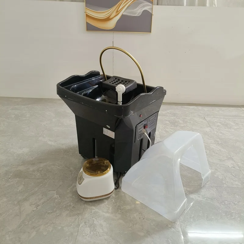 

Modern Black Hair Washing Head Therapy SPA No Plumbing Portable Shampoo Basin Sink for Bed Use