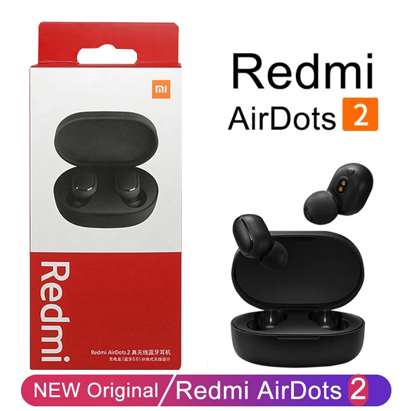 Xiaomi Redmi Airdots 2 Oortelefoons Mi Originele Xiaomi True Draadloze Hoofdtelefoon Bluetooth Air Dots Headset Tws Oordopjes Controle