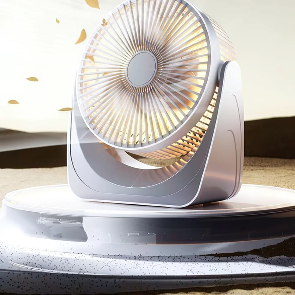USB Desktop Fan Quiet Personal Blower With Night Light Wall Hanging Cooling Fan For Office Workspace