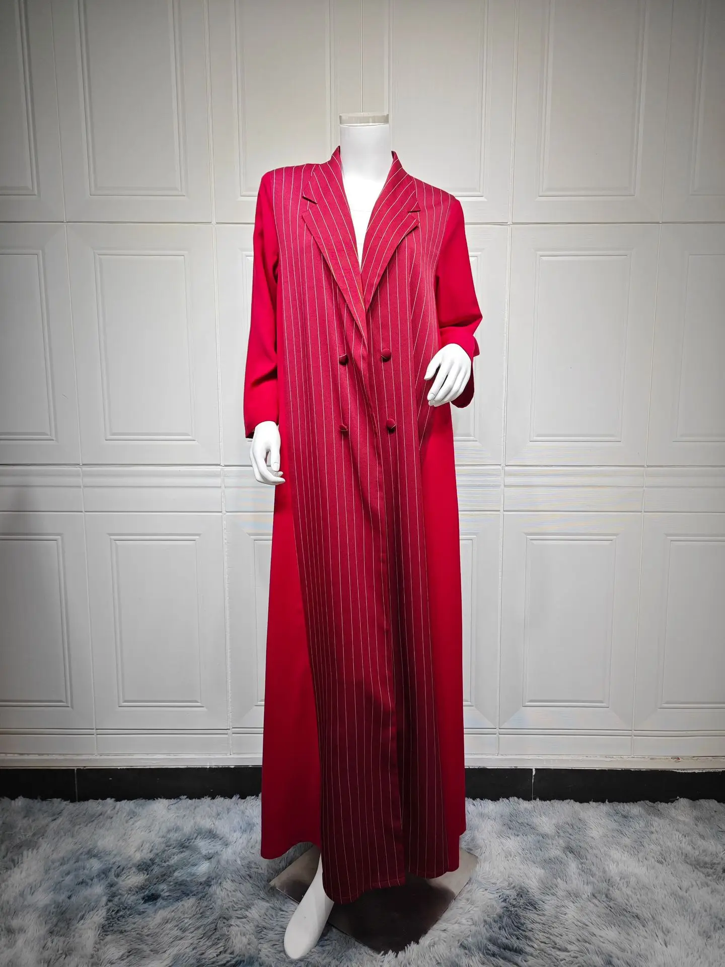 

Ид Рамадан женское платье в полоску Абая открытый кардиган вечерние длинный халат мусульманский кафтан Джалабия Рамадан Марокко Дубай кафтан 2026