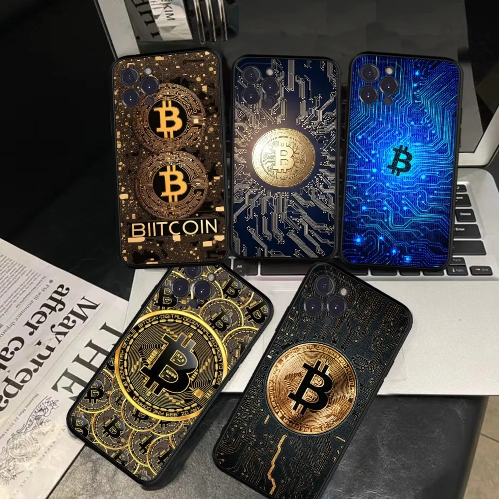 

Bitcoin Phone Case Silicone Soft For Iphone 15 14 13 12 11 Pro Mini XS MAX 8 7 6 Plus X XS XR Cover