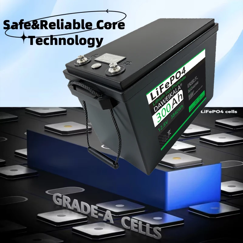 بطارية LiFePO4 100Ah 12V/24V 12V 200Ah 300Ah ليثيوم مع BMS محسن 8000-15000 دعم الدوائر العميقة في السلسلة/المتوافقة #5