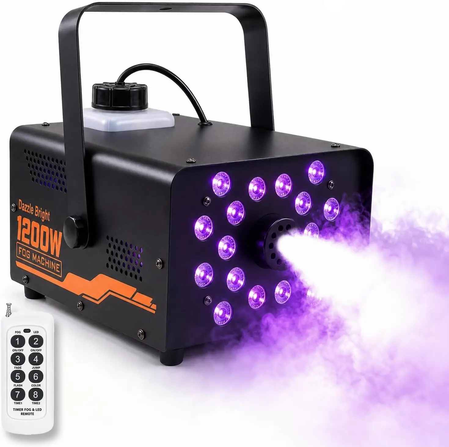 Colorful Wireless Remote Fog Smoke Machine Halloween Stage Effect Indoor Outdoor Timer