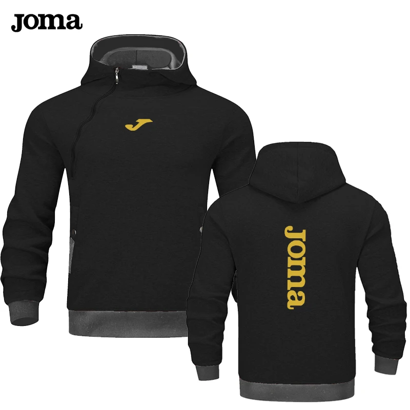 Joma nuevo Otoño Invierno hombres con capucha sólido sudaderas con capucha chaquetas bolsillos hombre cremallera sudaderas deportes al aire libre Casual Sudadera con capucha abrigo Joma