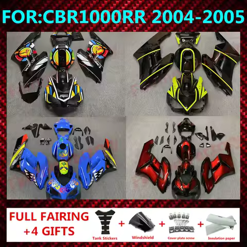 Motorcycle Fairing Set Body Kit Plastic For CBR1000RR CBR 1000RR CBR1000 RR 2004 2005 Accessories Injection Bodywork Black zxmt