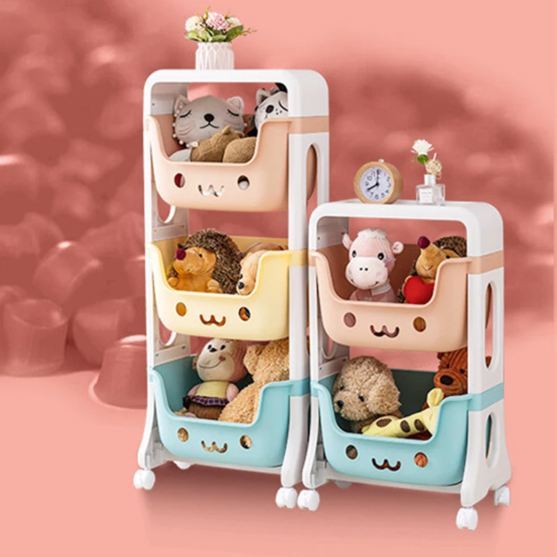 Children Toy Storage Rack Kitchen Organizer Multi-Layer Storage Rack Home Living Room Kindergarten Snack Finishing Rack Shelf