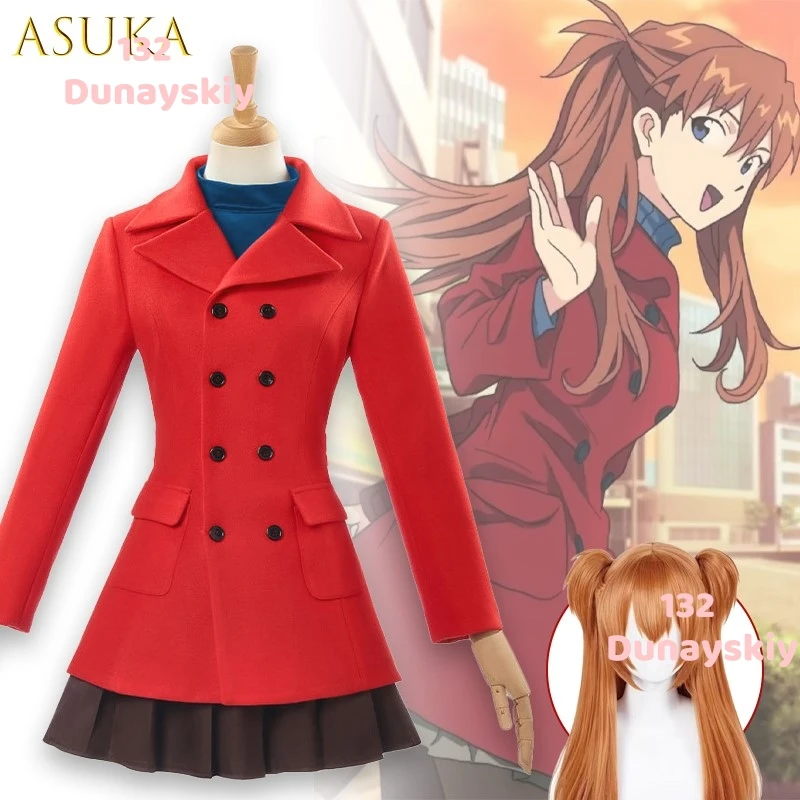 

Thickened Wool Coat Asuka Langley Sohsui Winter Cosplay Costume Fashionable Outerwear Anime Game Character Roleplay Outfit