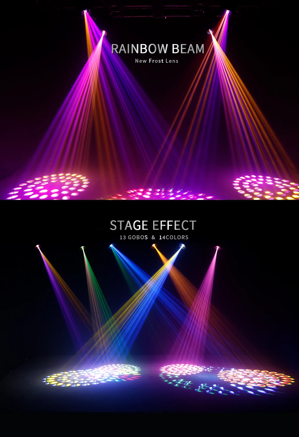 SHEHDS 1/2 Stück Glühbirne 17R 350W Beam Moving Head Beleuchtung Frost 6-Farben-Regenbogeneffekt für DJ-Party, Tanz, Hochzeit, Clubs, Konzerte – Detail 8