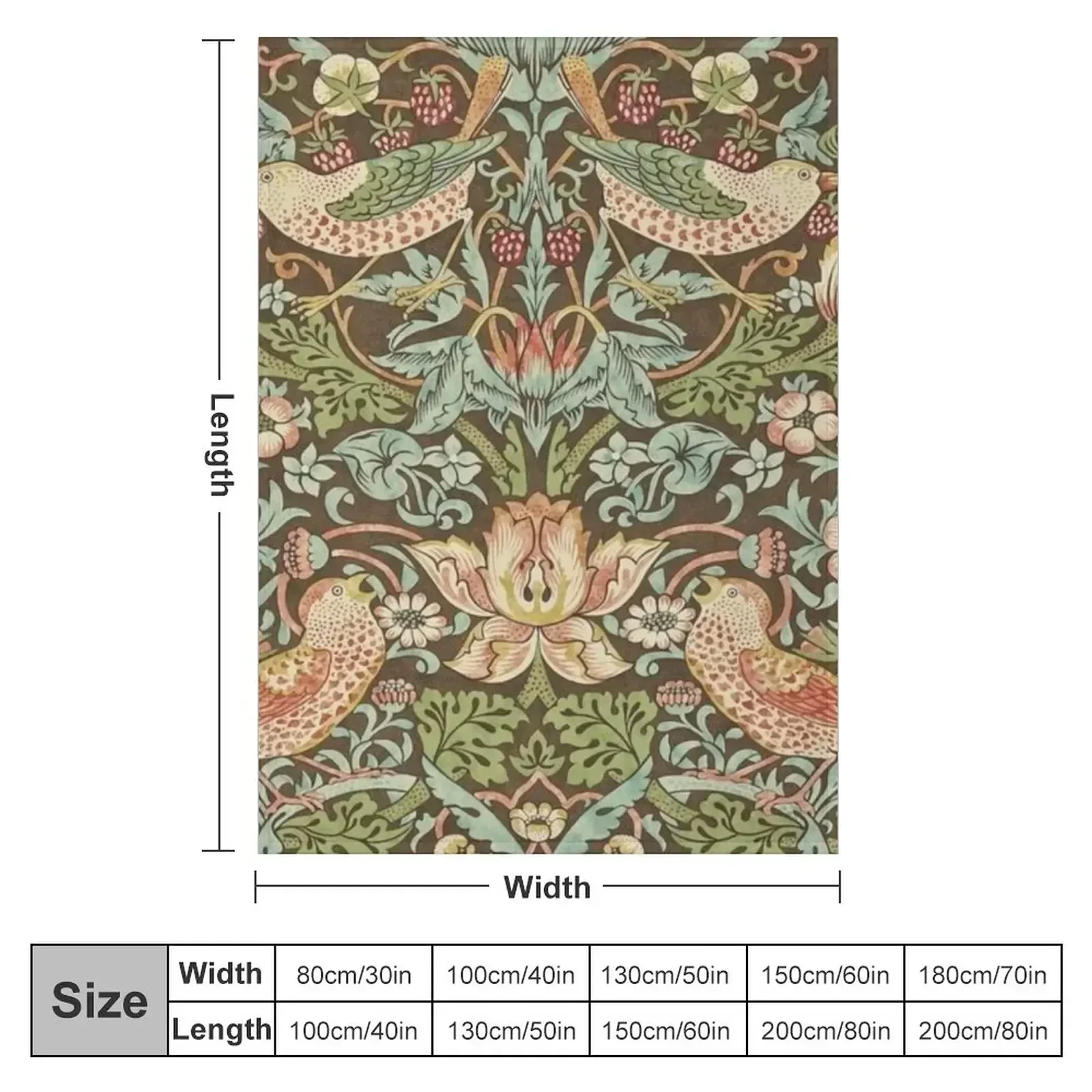 william Morris strawberry thief, No.04. Throw Blanket for sofa Bed Fashionable Blankets