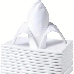 Set Of 6 40x40cm Table Cloth Napkins Durable Polyester Thicken Placemat Reusable for Kitchen Dining  Wedding Decoration