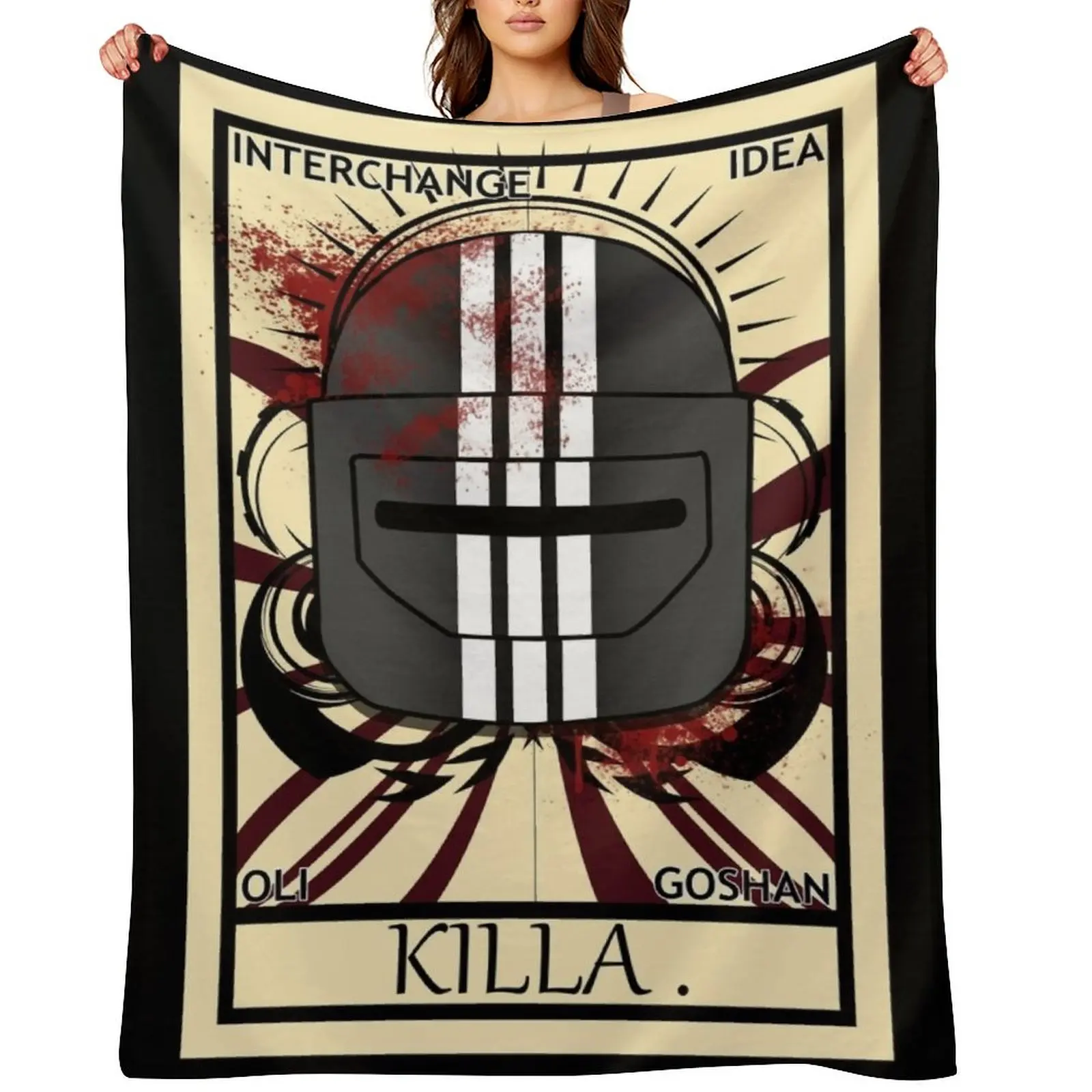 

Escape From Tarkov - Bloody Killa Tarot Throw Blanket Bed linens Winter beds Thermal wednesday Blankets