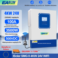 EASUN 4KW 3.2KW 24V Hybrid Solar Inverter 230V 2KW MAX 500VDC WiFi Lithium BMS Support MPPT Off-Grid 6.2KW 48V