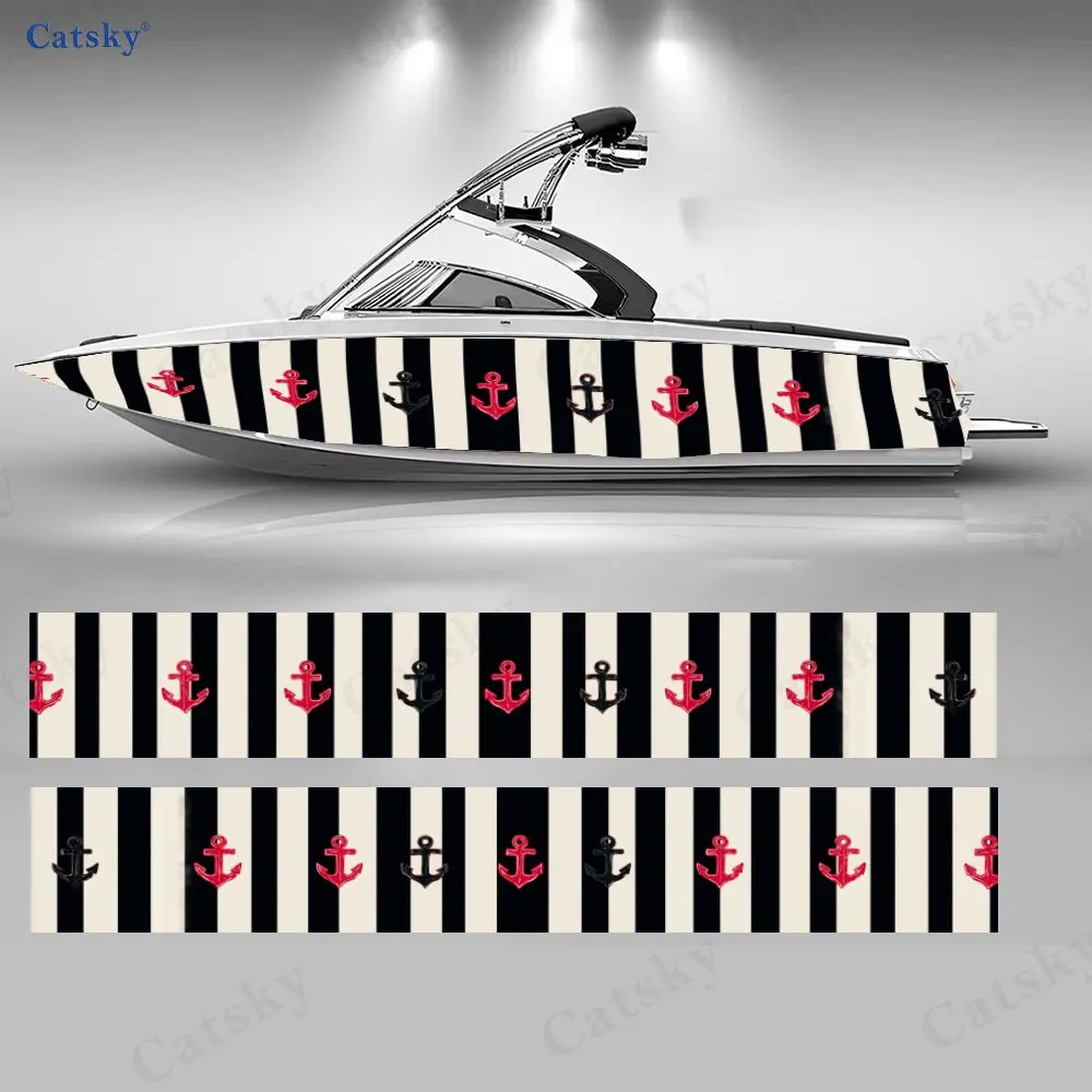 

2Pcs Classic Sea Anchor Boat Stickers, PVC Waterproof Durable Vinyl Wrap Decals for Fishing Boats, Durable and Stylish Design