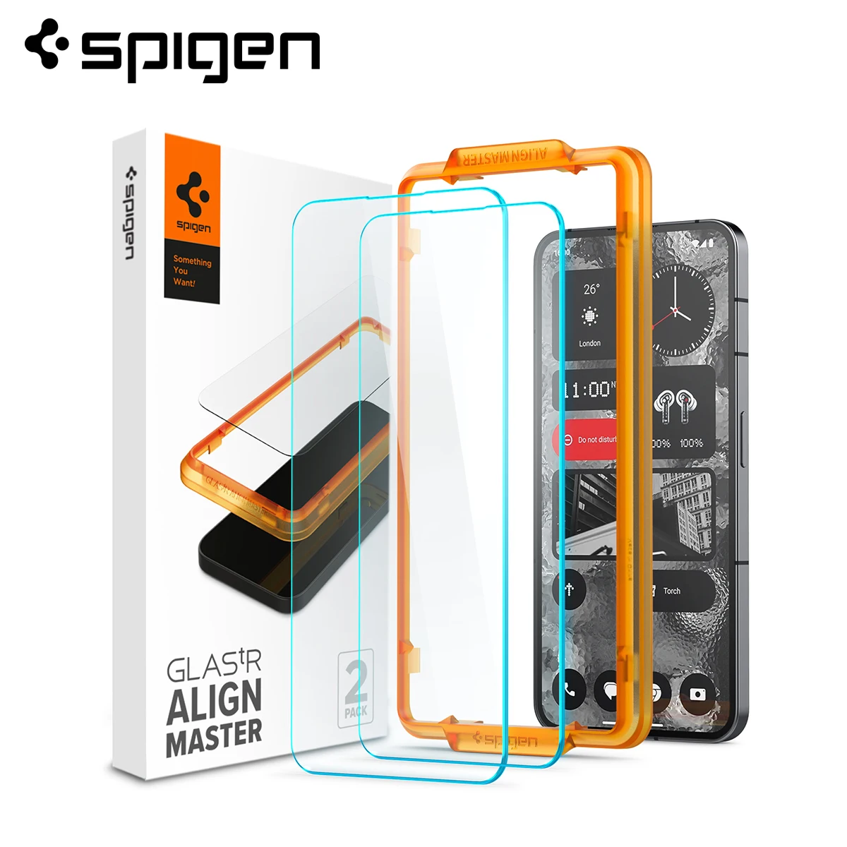 Spigen AlignMaster GLAS.tR Screen Protector for Nothing Phone (2) 2023