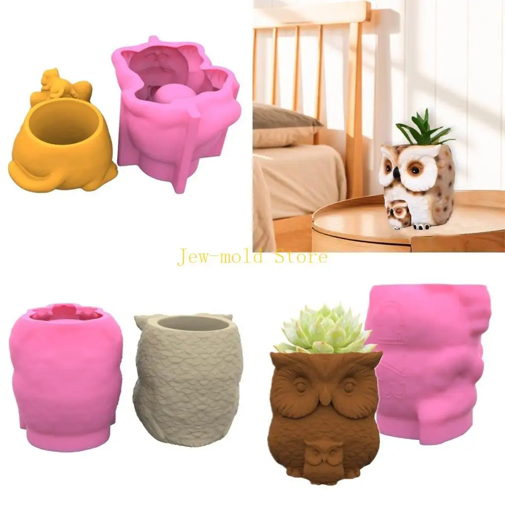 

C71B Flower Pot Mold Silicone Flowerpot Plant Mould Concrete Cement Mold