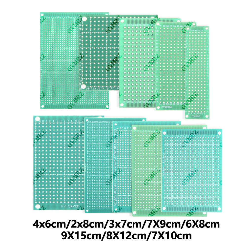 Single Sided 4x6cm 2x8cm Green PCB Prototype Board Universal Through Hole Perfboard for DIY Electronic Projects 3x7cm 7X9cm