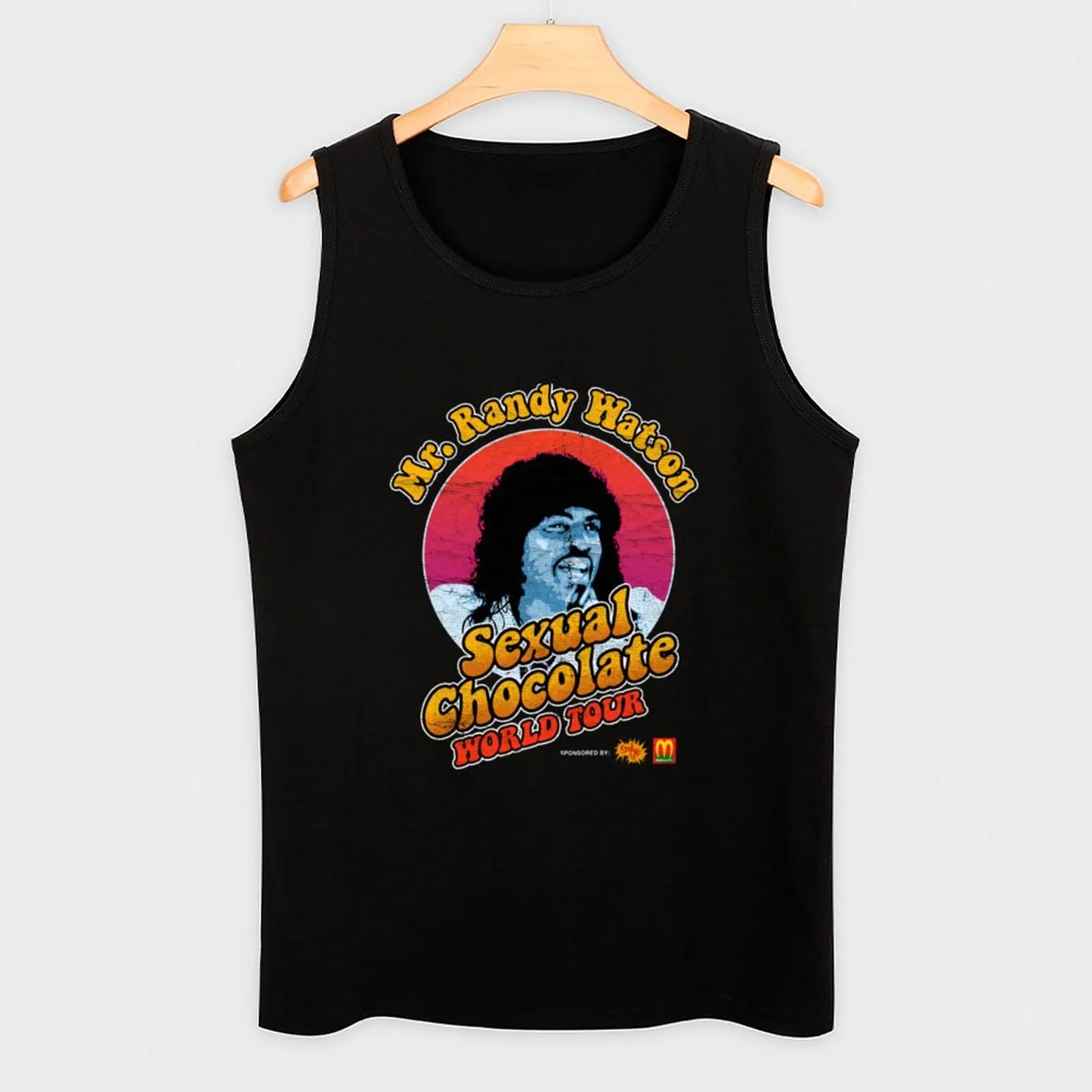 Randy Watson-Chocolate Sexual-Coming to America Filme de alças, Ginásio T-shirts dos homens, Roupas Masculinas, Top sem mangas