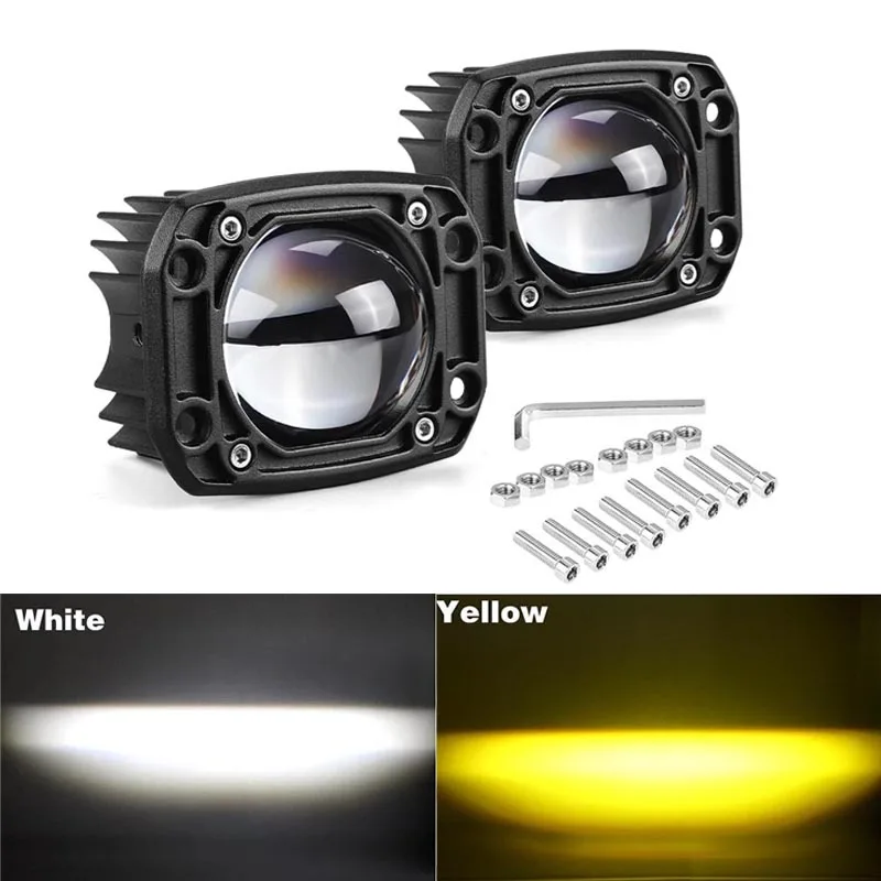 

3“ Fog Lights Pickup Truck LED Pods Offroad Super Bright for Jeep KAMAZ SCANIA Benz DAF Freightliner Kenworth 12V 24V Fog Lights