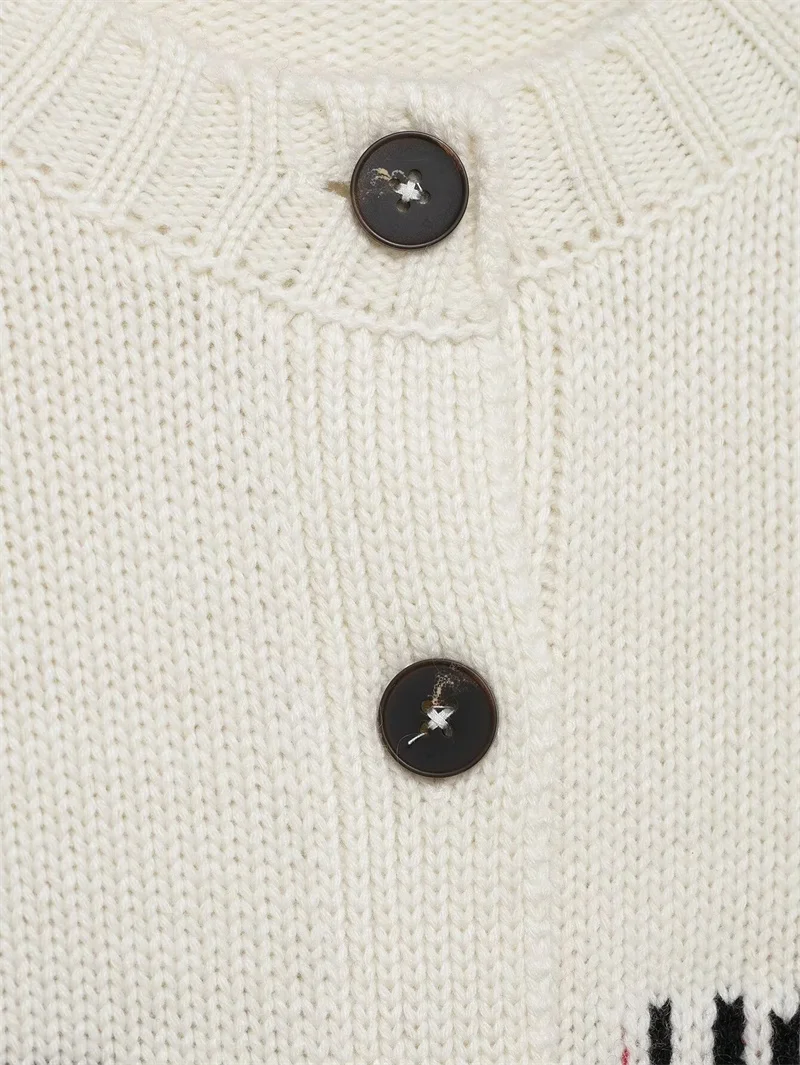 Christmas Women's Cardigan Sweater 2025 New Fashion Jacquard Knit Jacket for Women Casual Chic Christmas Gift Ladies Jacket