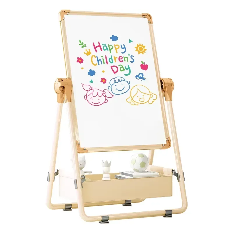 Bview Height-Adjustable Double-Sided Kids Easel Magnetic Household Blackboard Whiteboard with Stand Educational Toy for