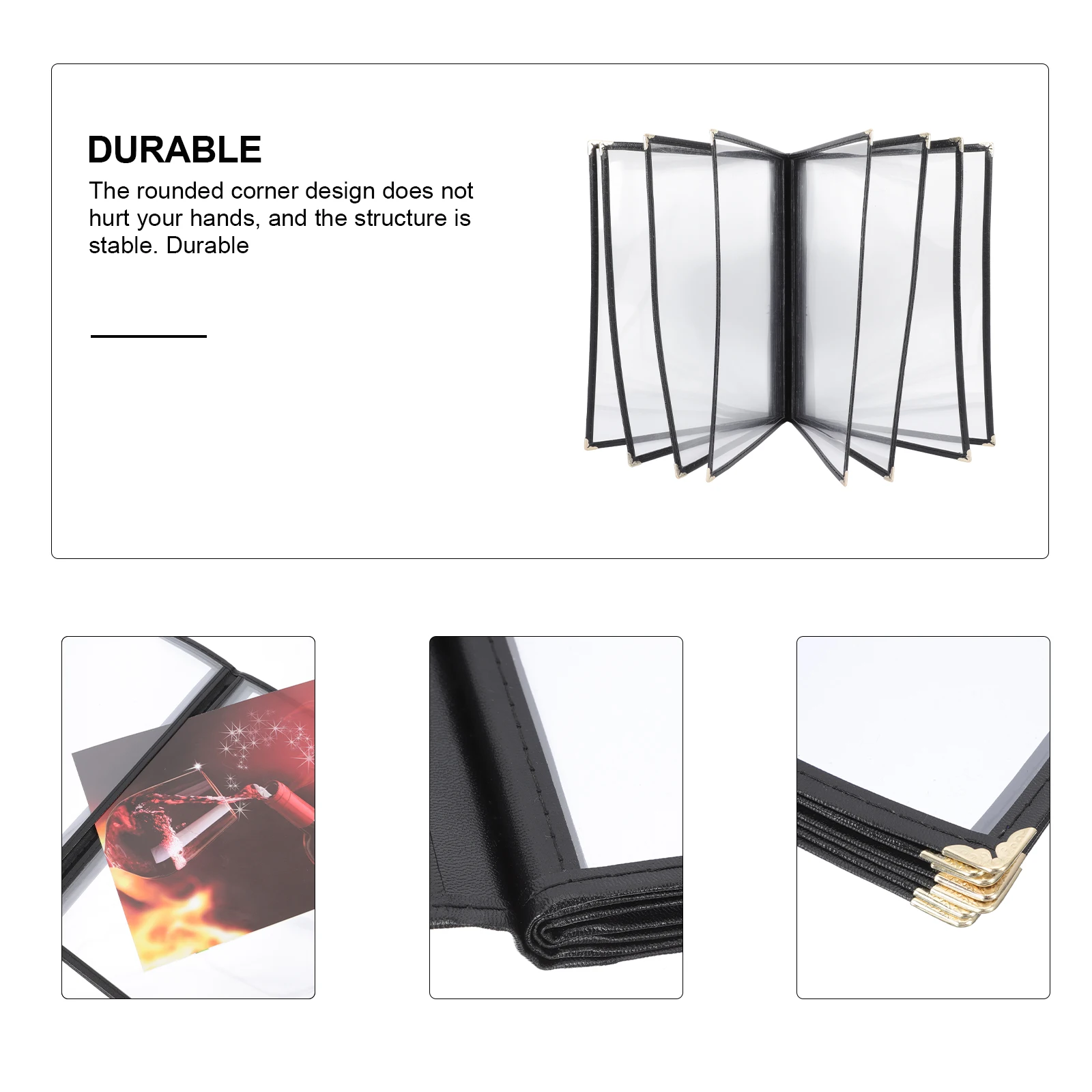 Transparent PVC Recipe Book Cover A4 Size 8 Pages Waterproof Oilproof Menu Folder Restaurant Supplies Protective Case