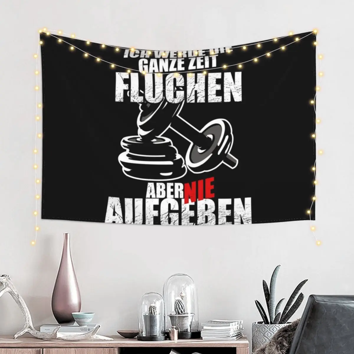

Sport Saying Training and Fitness Motivation Tapestry Korean Room Decor Wall Decoration Items Custom Cute Room Decor Tapestry