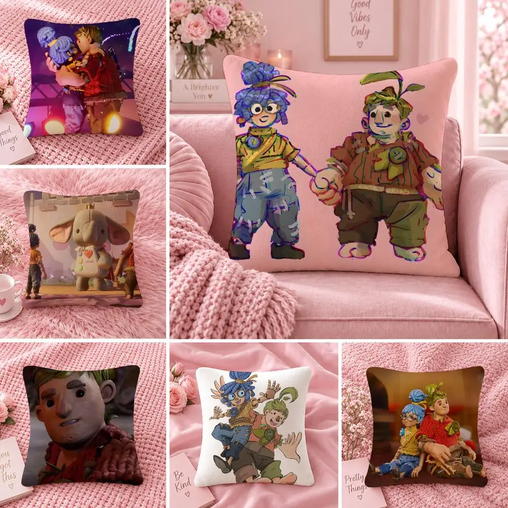 Game Adventure I-It Takes Two Cushion Cover Double Sided Print Short Plush Pillow Sofa Bedroom Dorm Room Decor Gift
