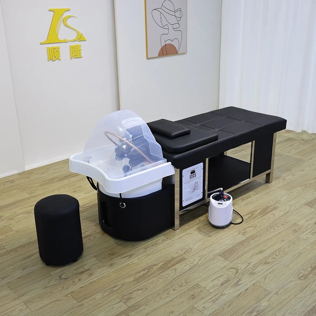 شين شنغ طاولة التدليك سرير التدليك الشامبو سرير رئيس سبا صالون الأثاث معدات غسل الشعر العناية بالجمال وسادة أريكة تتحول لسرير