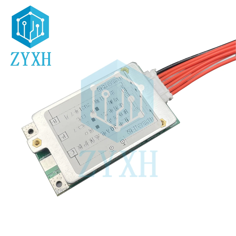Zrównoważony BMS 6S 22.2V 24V 25.2V 30A 18650 akumulatory litowo-jonowe płyta ładowania wspólny Port ochrona przed przeładowaniem dla Escooter