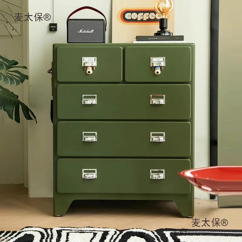 

Retro tin cabinet Bedroom four-story chest of drawers Living room Home locker Internet celebrity Metal drawer Mattabo