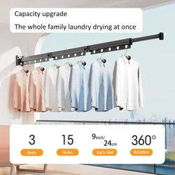 1pc White Punching drying rack, suction cup drying rack, Aluminum Alloy Folding Drying Rack, clothes dryer Invisible Hanging