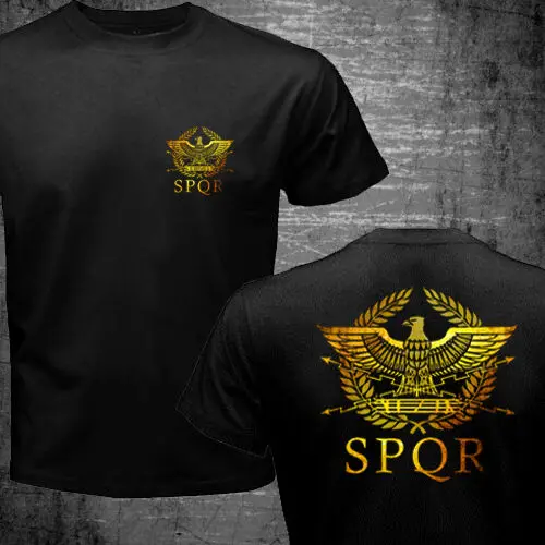 New SPQR Roman Rome Senate Military Faction Eagle Logo Men T-shirt Short Sleeve Casual Cotton O-Neck Summer TShirts