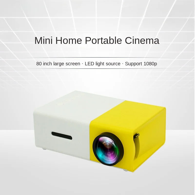 Mini proyector LED YG300 compatible con 1080P Full HD, compatible con HDMI, USB Audio Home Media Player, Beamer portátil