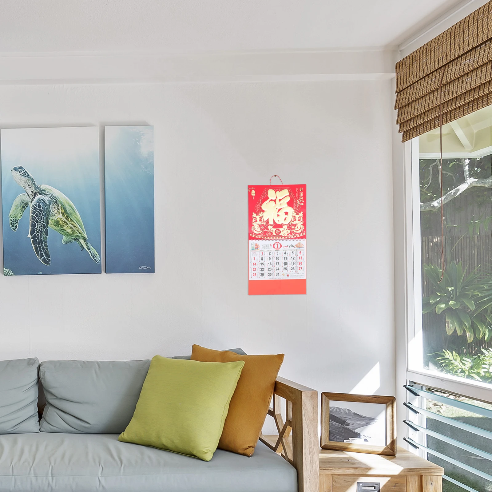 

2024 Chinese Lunar Year Decorative Household Hanging Calendar Hanging Home Office Monthly nament Exquisite Calendar