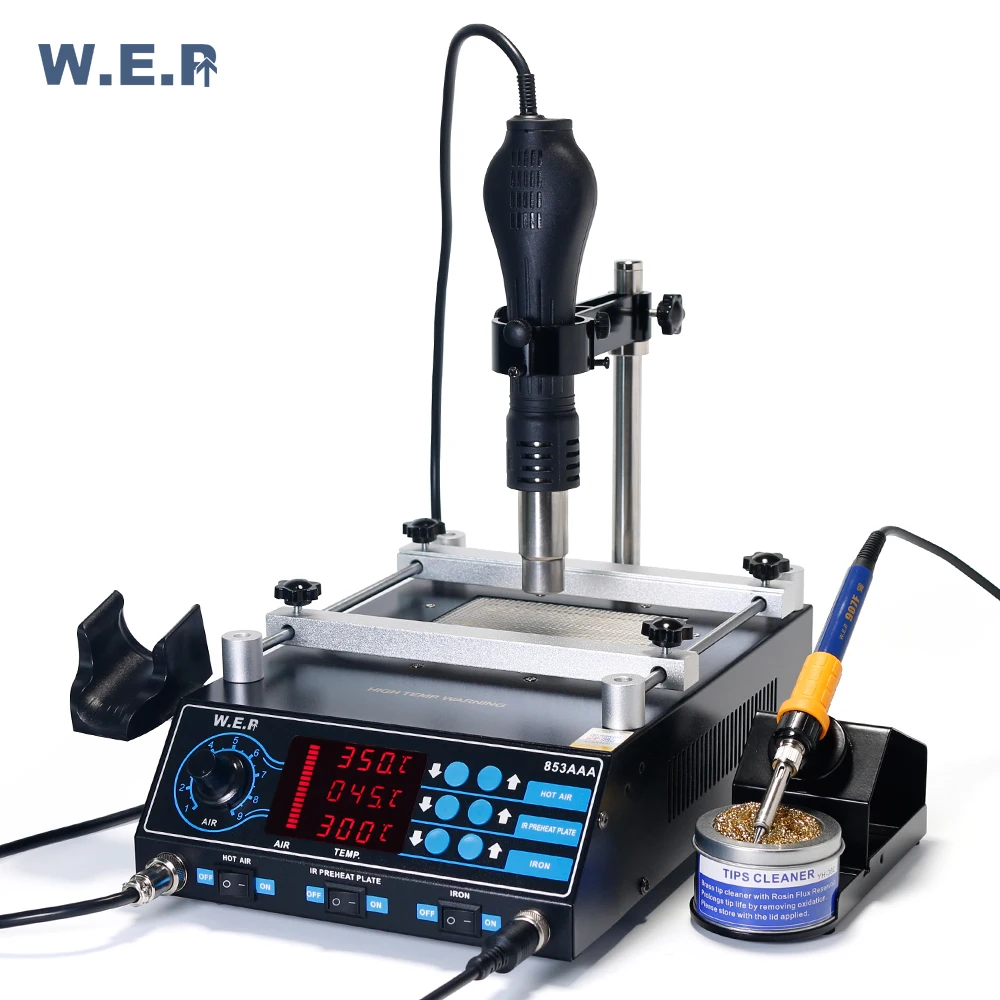 WEP 853AAA Program -Controlled  Automatic Preheating Hot Air Gun Desoldering Solder Iron Soldering Station