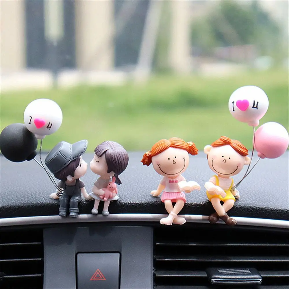 Girl Boy Lovely Home Decor Car Air Vent  Statues Car Ornaments Perfume Clip Decor Miniatures